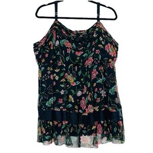 Torrid Sheer Floral Babydoll Cami Lace Tank Y2K Fairycore Whimsigoth 2 18/20 2X